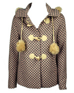 WOL fur attached hood & pumpum duffle coat